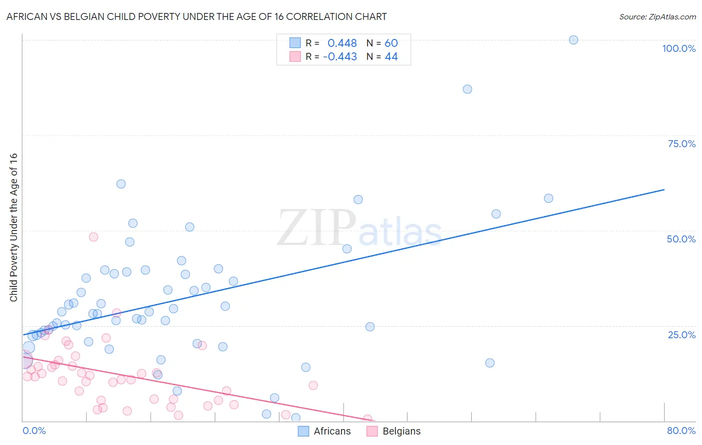 African vs Belgian Child Poverty Under the Age of 16