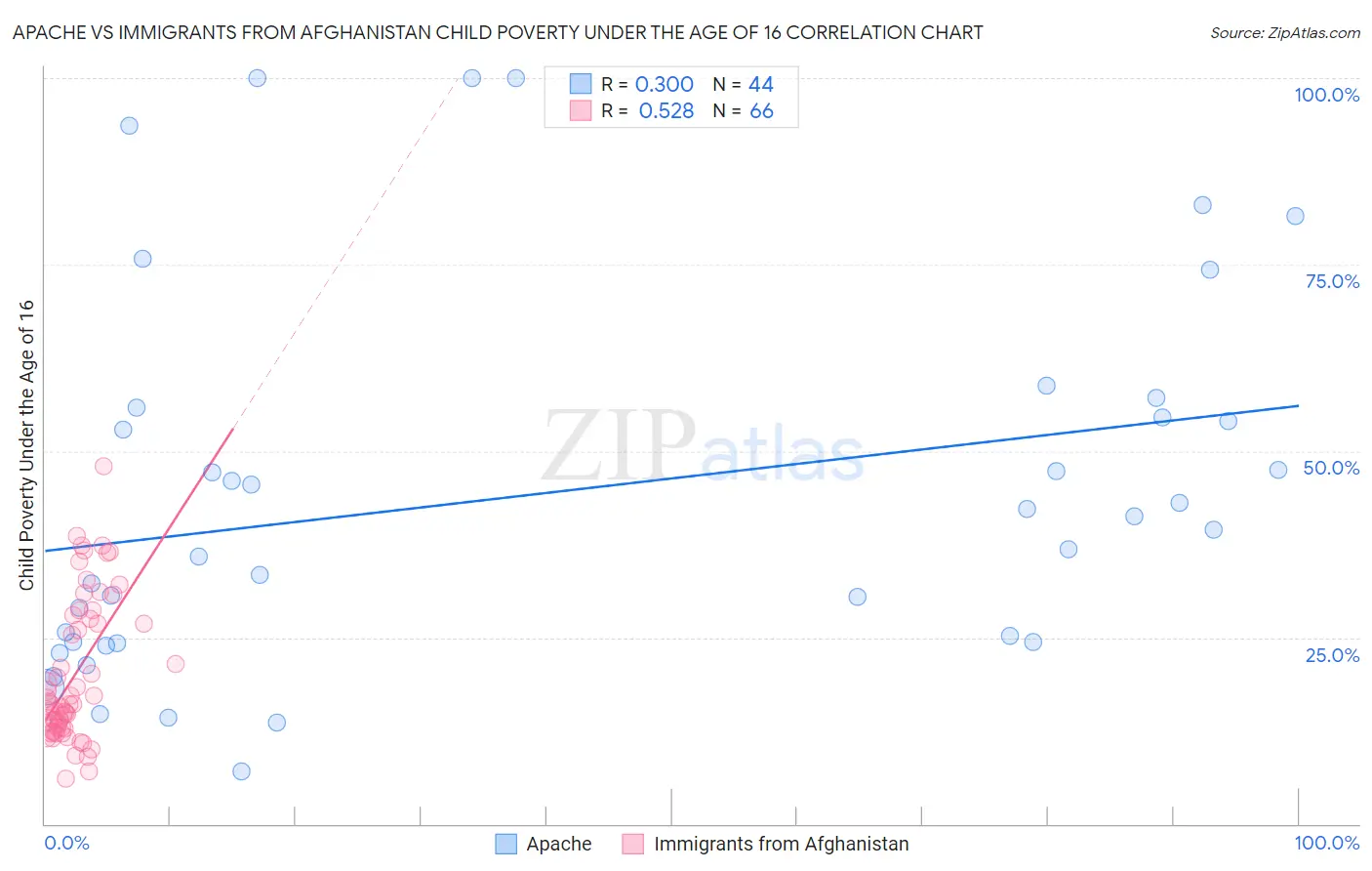 Apache vs Immigrants from Afghanistan Child Poverty Under the Age of 16