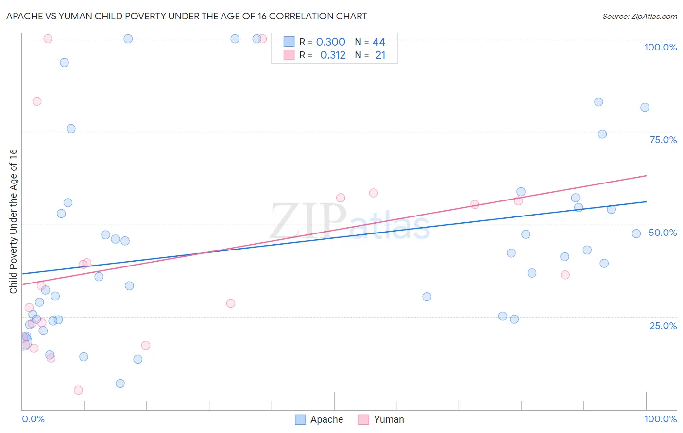 Apache vs Yuman Child Poverty Under the Age of 16