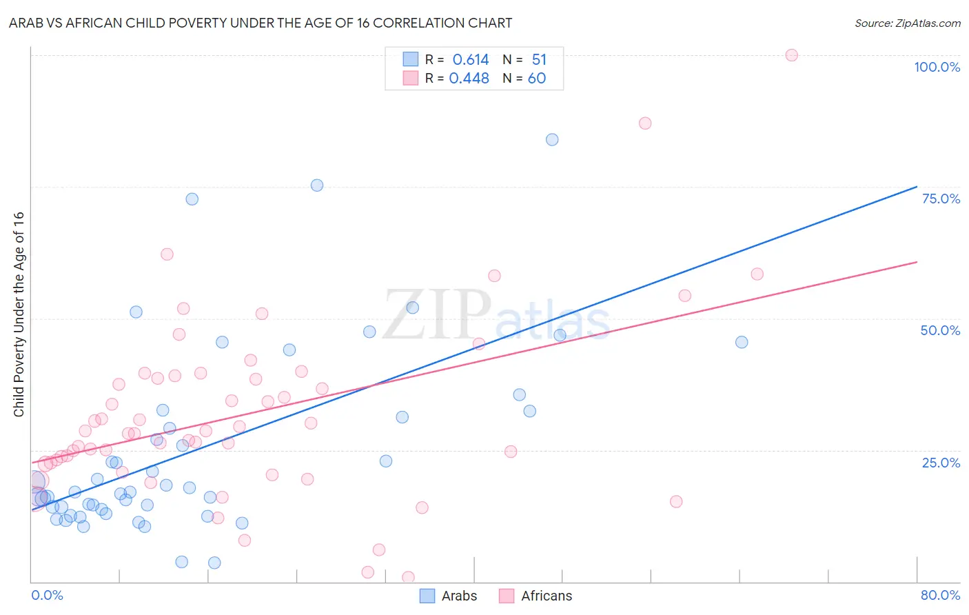 Arab vs African Child Poverty Under the Age of 16