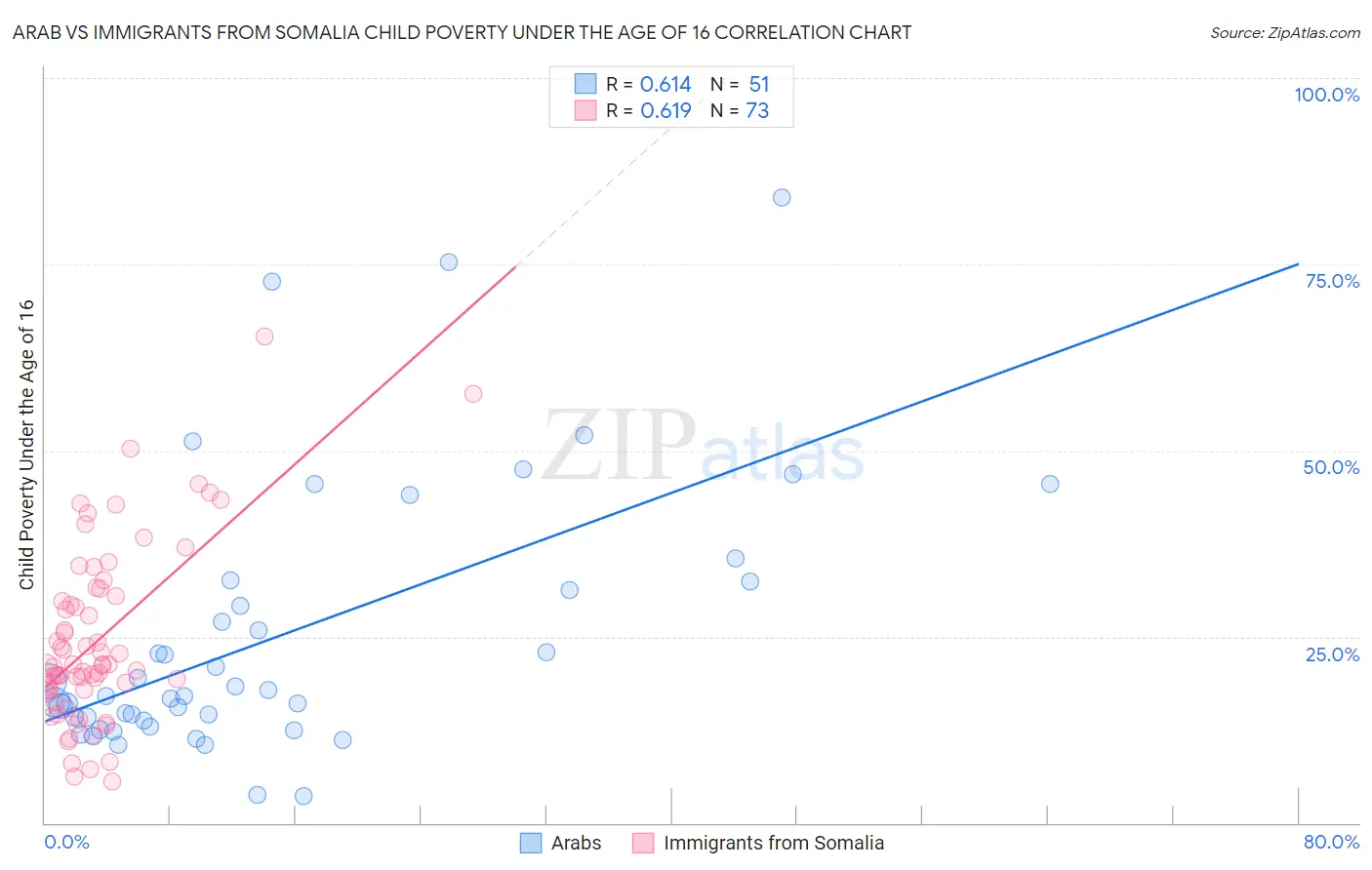 Arab vs Immigrants from Somalia Child Poverty Under the Age of 16