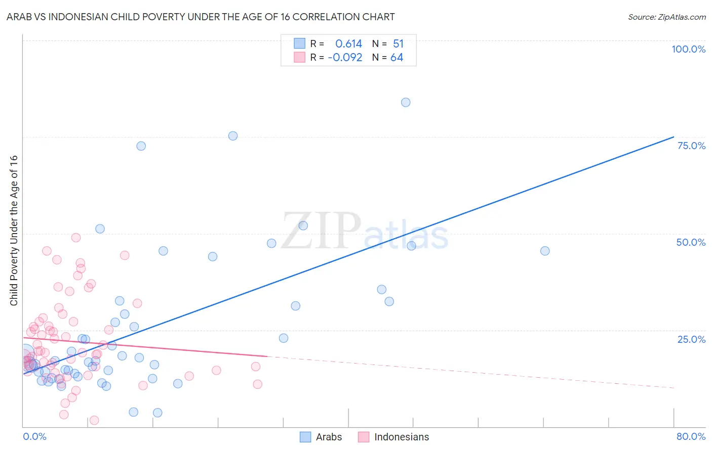 Arab vs Indonesian Child Poverty Under the Age of 16