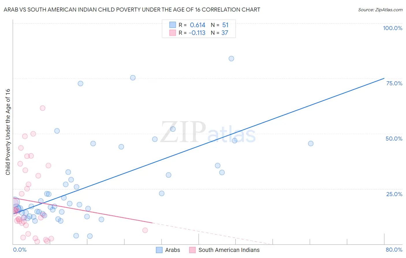 Arab vs South American Indian Child Poverty Under the Age of 16