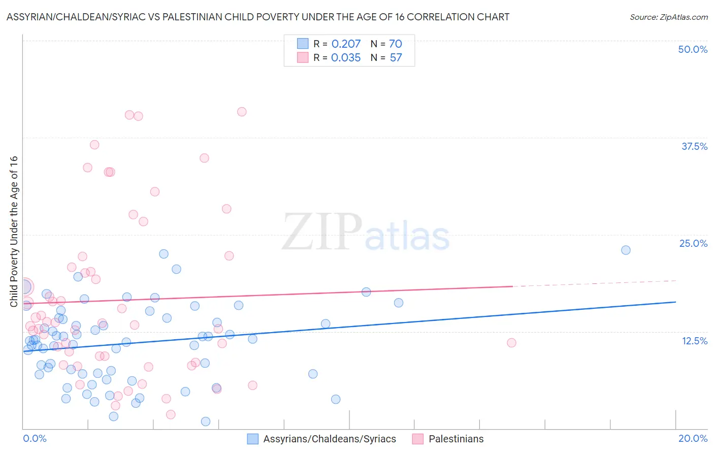 Assyrian/Chaldean/Syriac vs Palestinian Child Poverty Under the Age of 16