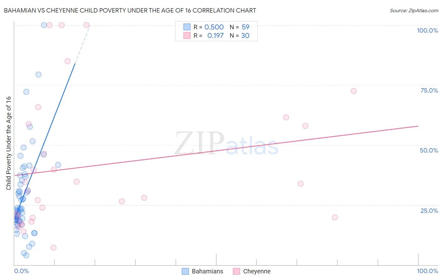 Bahamian vs Cheyenne Child Poverty Under the Age of 16