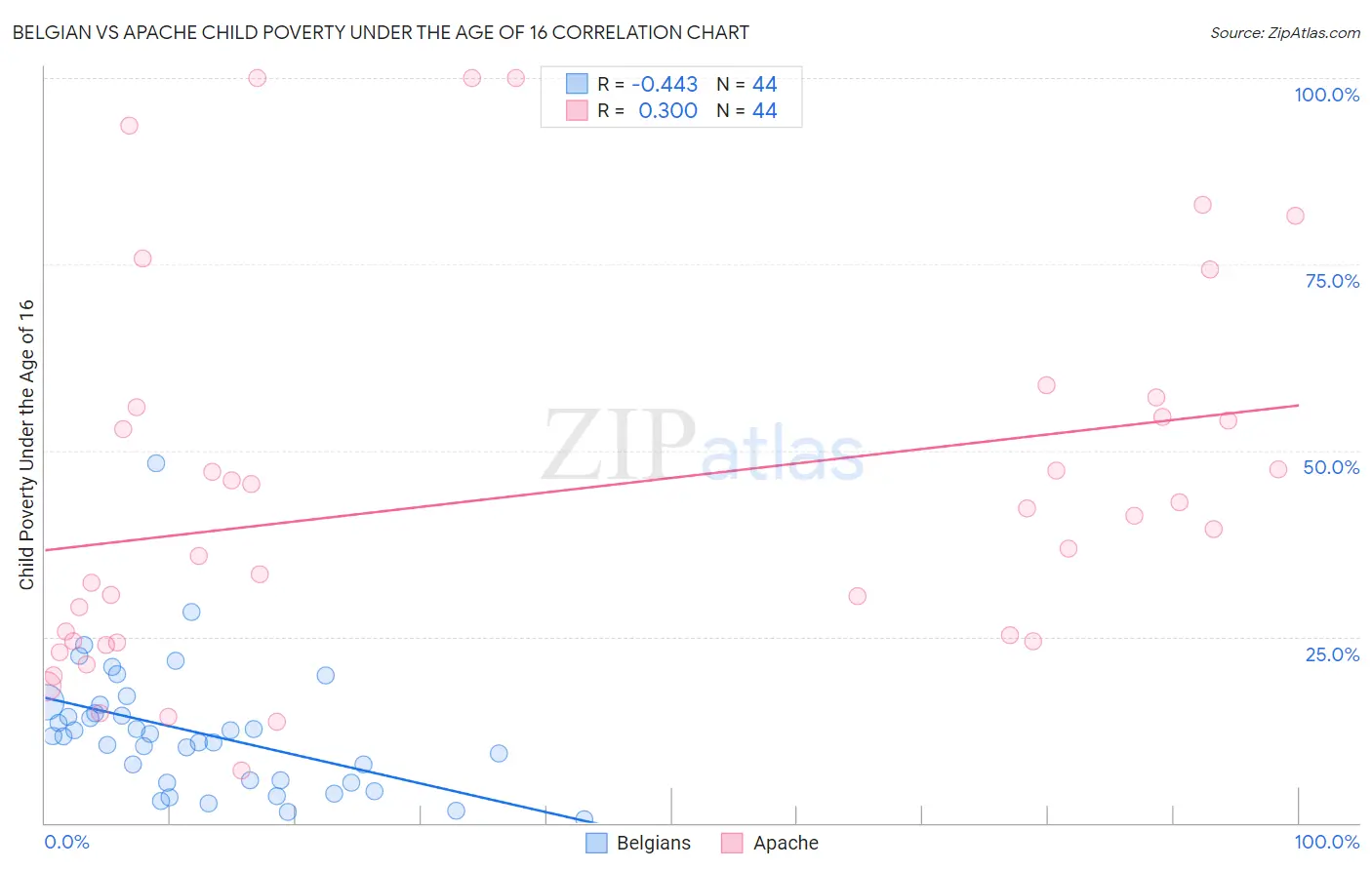 Belgian vs Apache Child Poverty Under the Age of 16