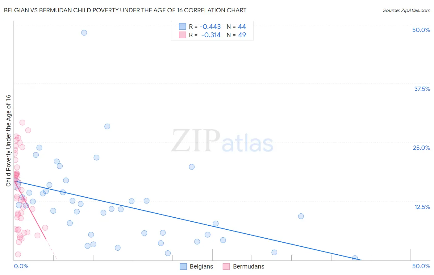 Belgian vs Bermudan Child Poverty Under the Age of 16