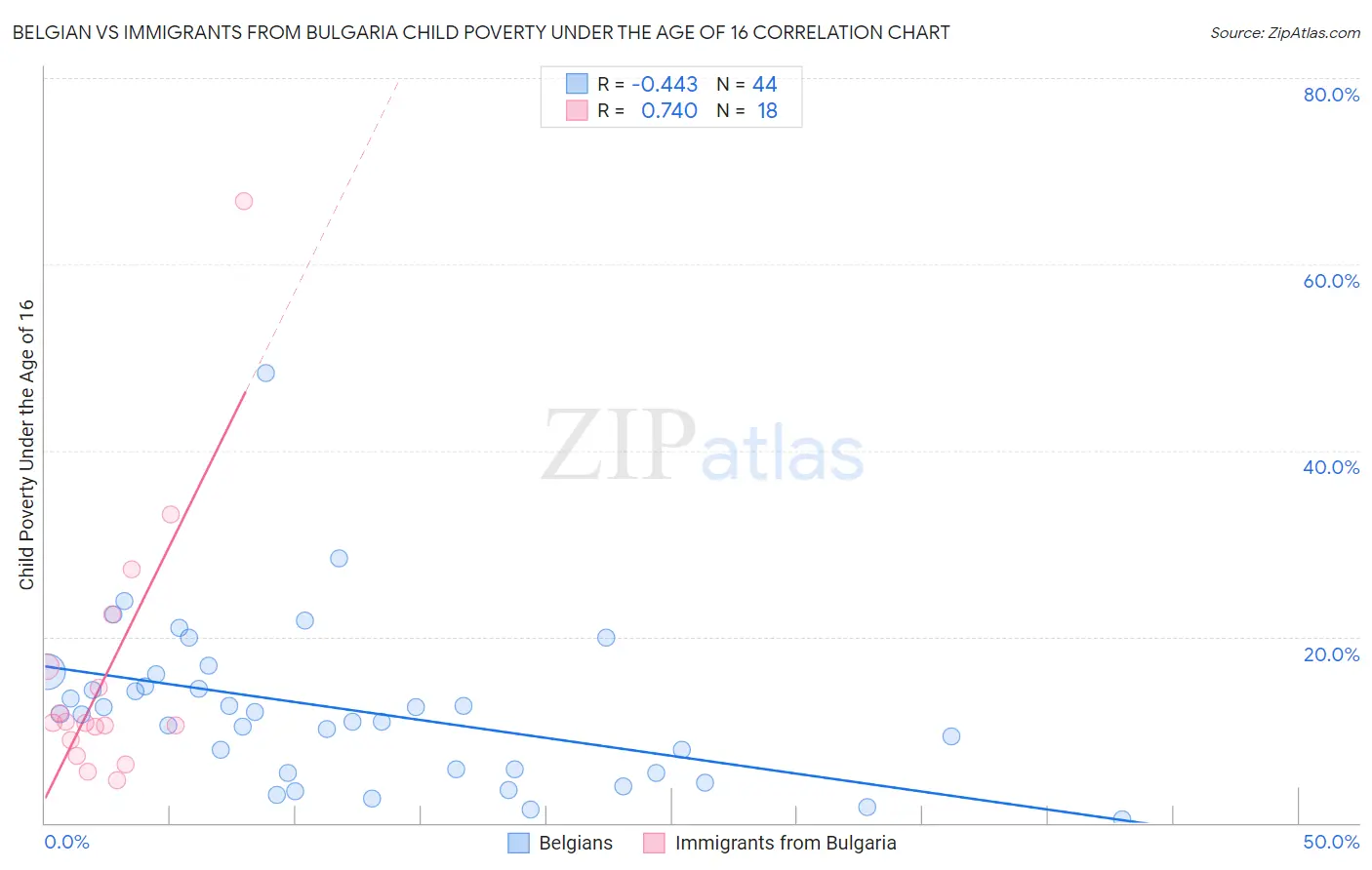 Belgian vs Immigrants from Bulgaria Child Poverty Under the Age of 16