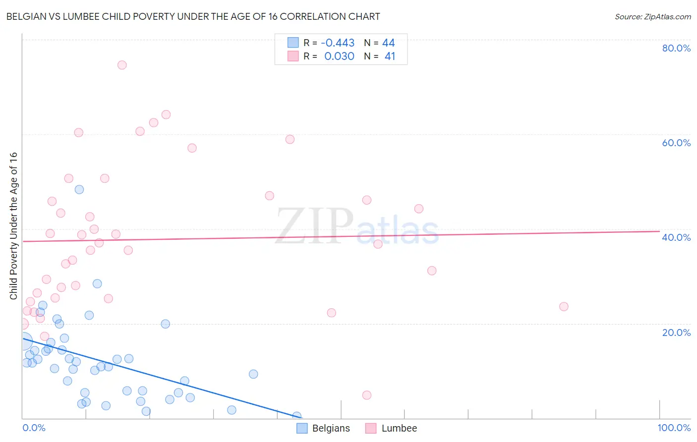 Belgian vs Lumbee Child Poverty Under the Age of 16