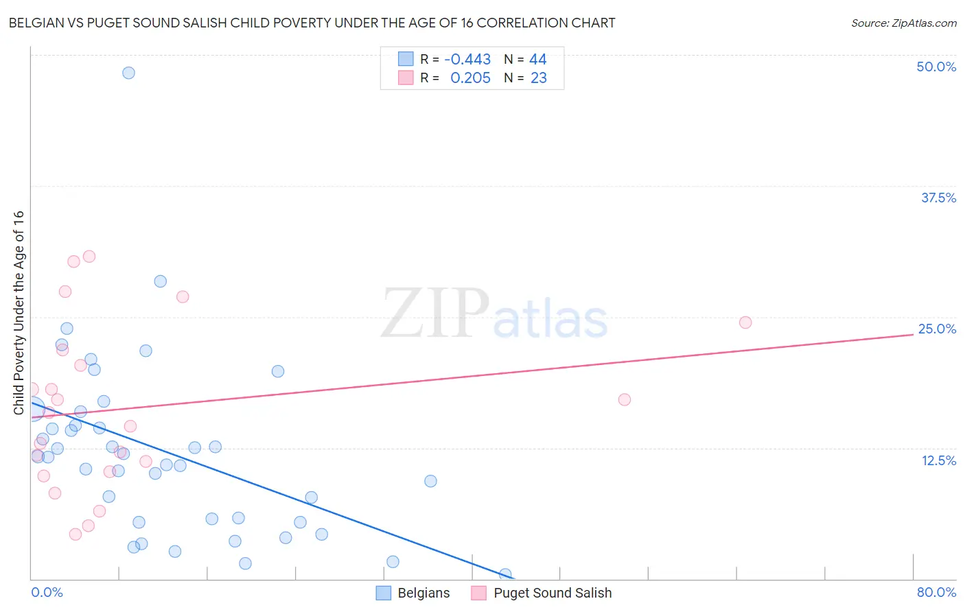 Belgian vs Puget Sound Salish Child Poverty Under the Age of 16