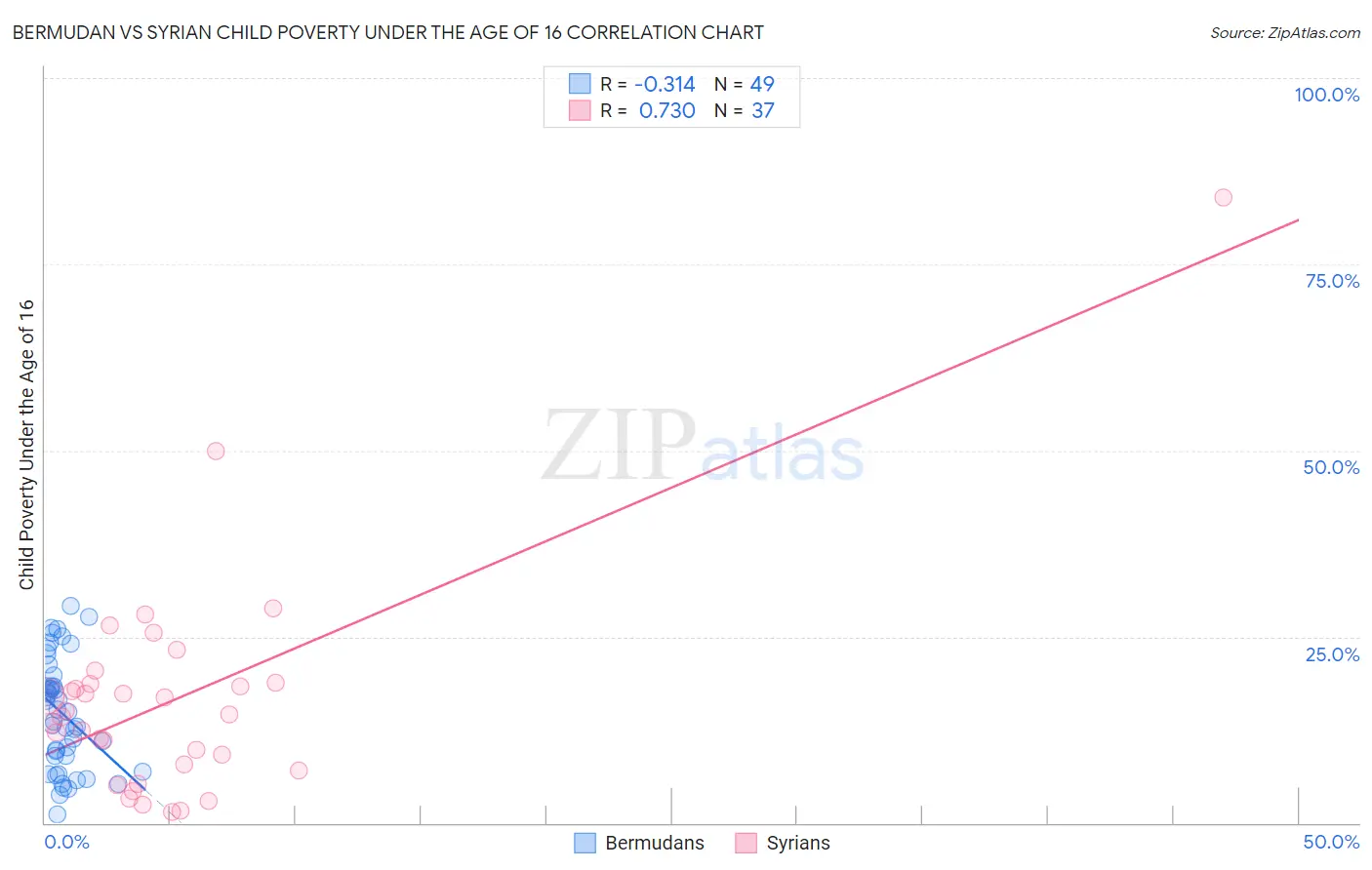 Bermudan vs Syrian Child Poverty Under the Age of 16