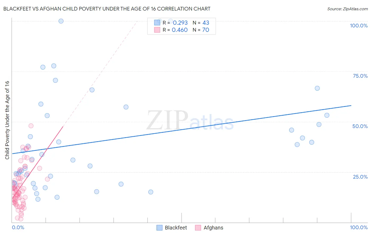 Blackfeet vs Afghan Child Poverty Under the Age of 16