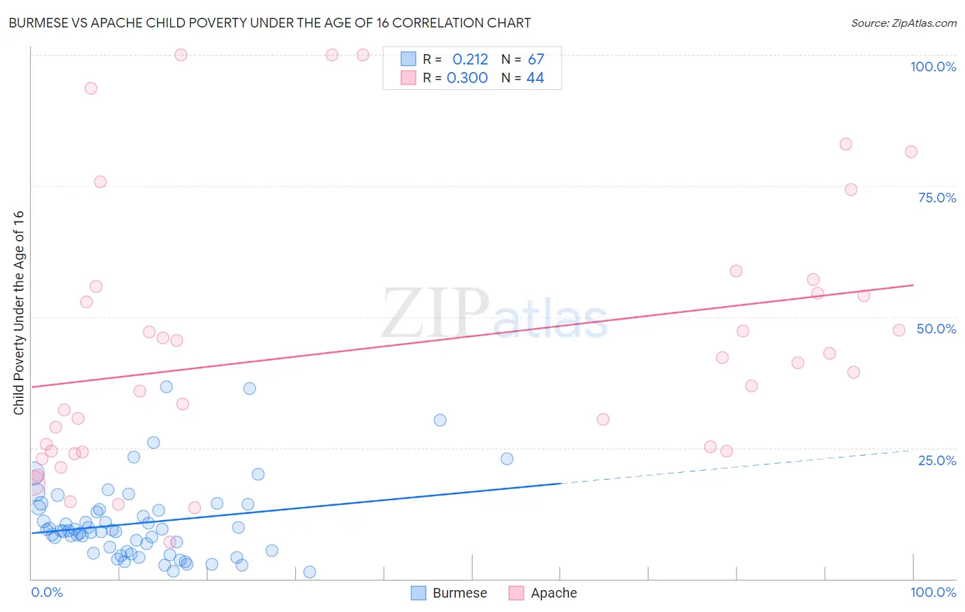 Burmese vs Apache Child Poverty Under the Age of 16