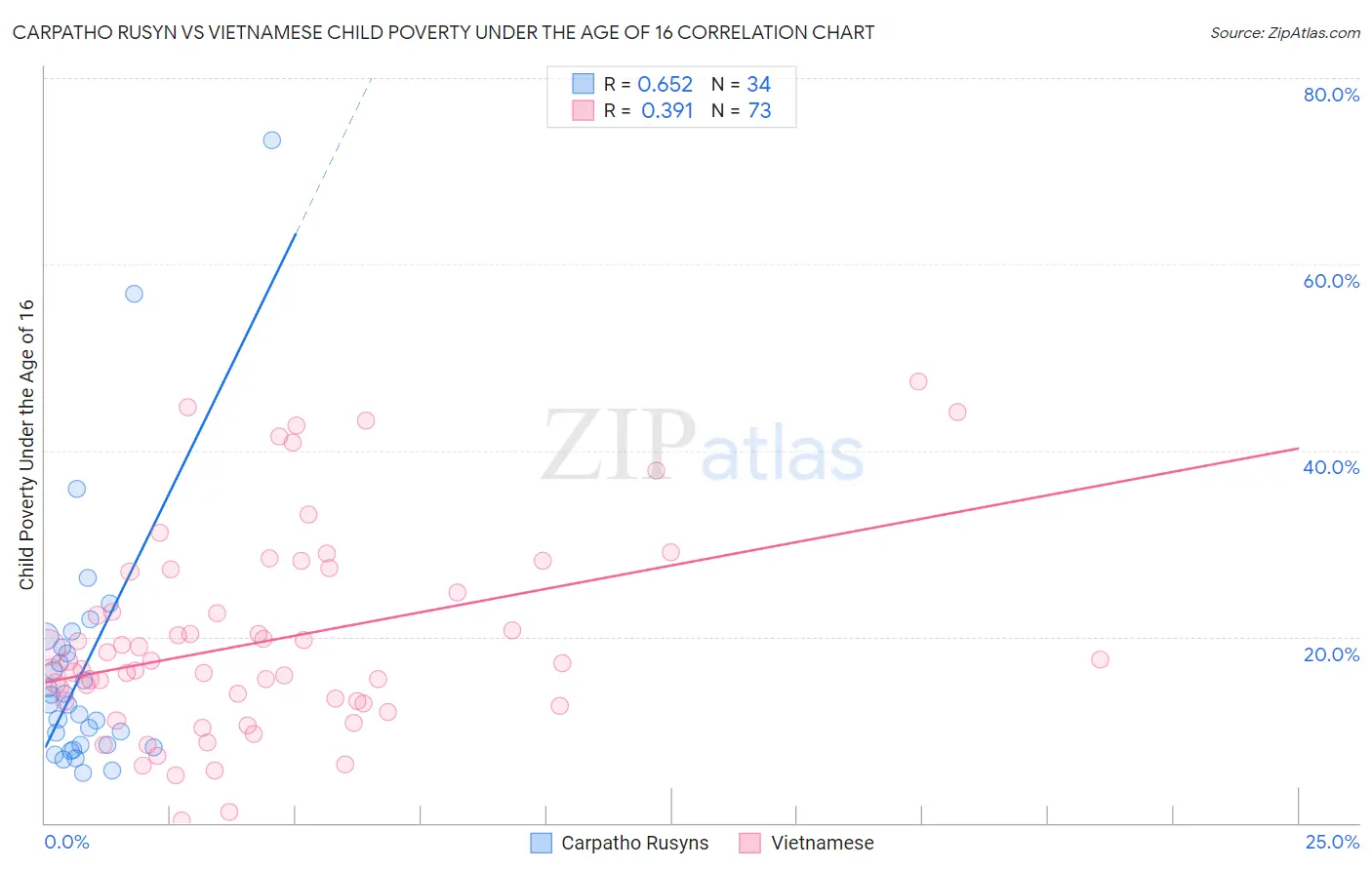 Carpatho Rusyn vs Vietnamese Child Poverty Under the Age of 16