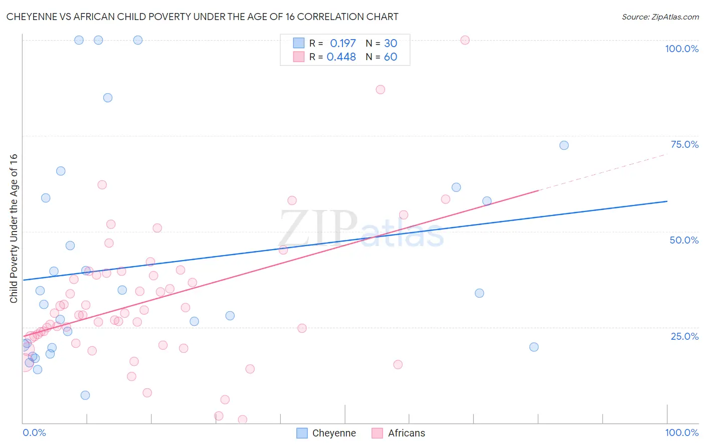 Cheyenne vs African Child Poverty Under the Age of 16