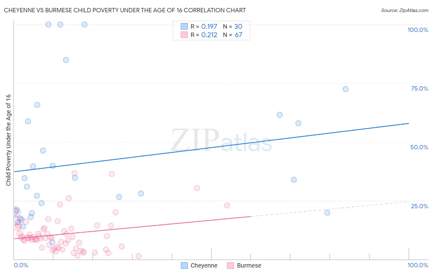 Cheyenne vs Burmese Child Poverty Under the Age of 16