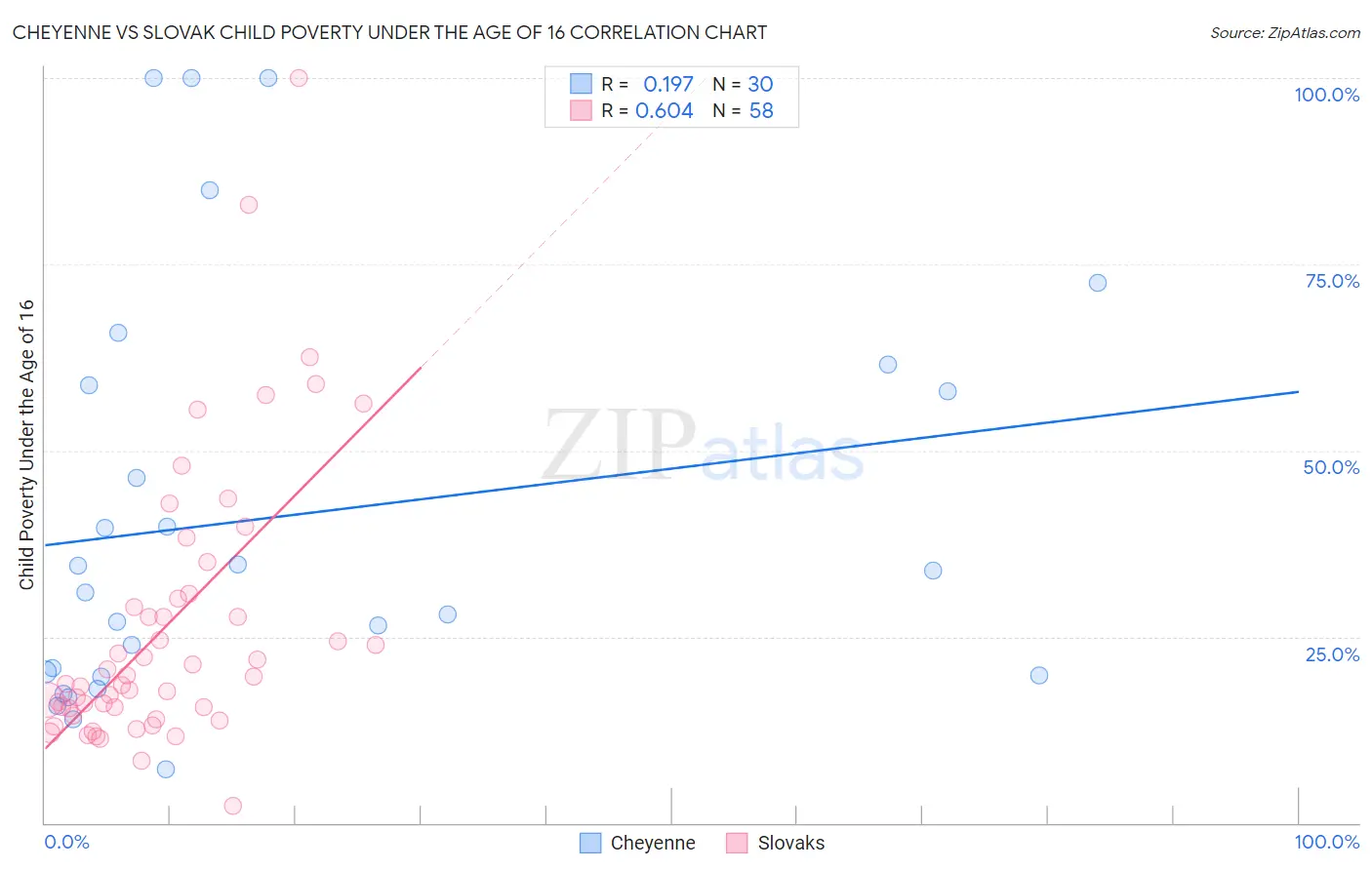 Cheyenne vs Slovak Child Poverty Under the Age of 16