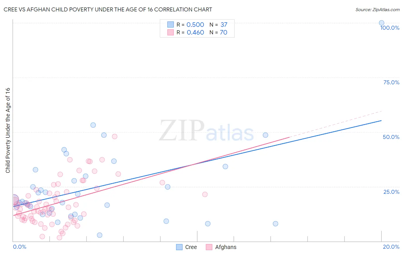 Cree vs Afghan Child Poverty Under the Age of 16
