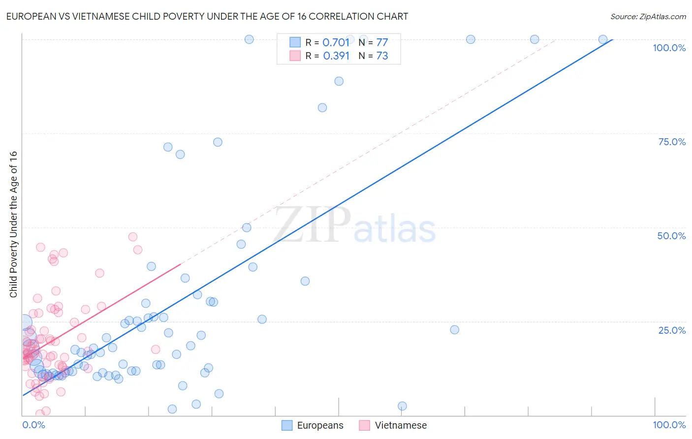 European vs Vietnamese Child Poverty Under the Age of 16