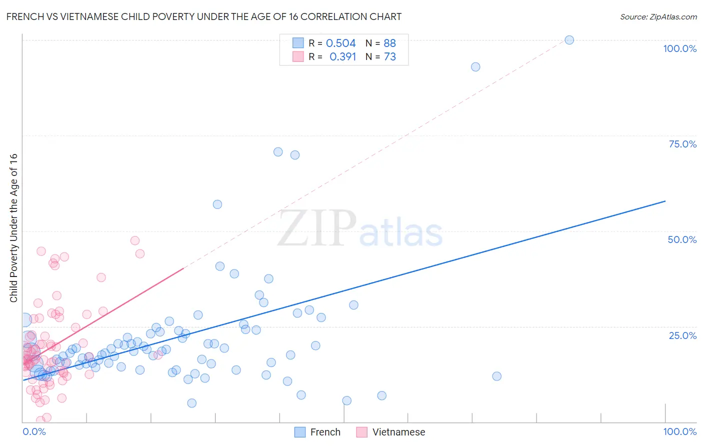 French vs Vietnamese Child Poverty Under the Age of 16