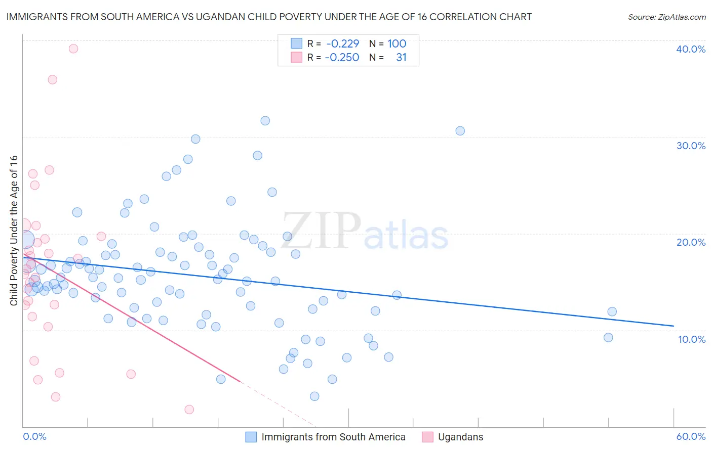 Immigrants from South America vs Ugandan Child Poverty Under the Age of 16