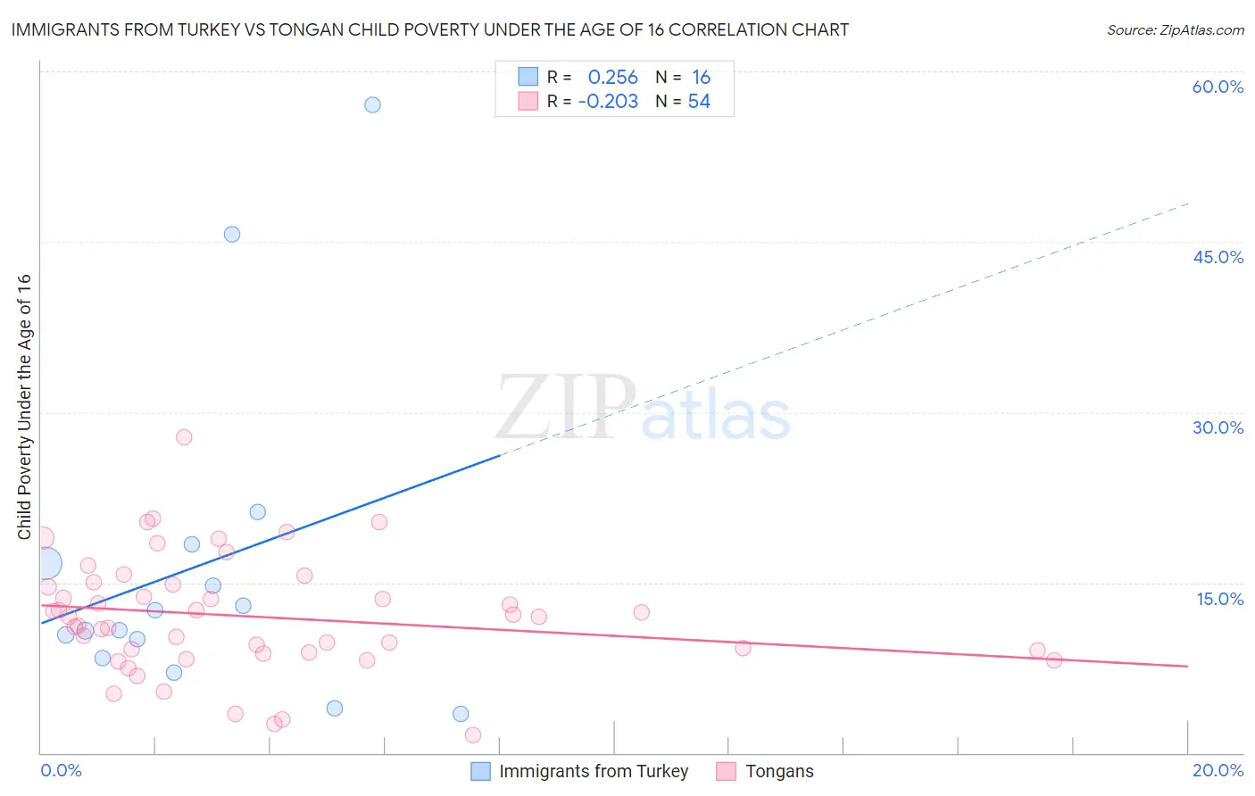 Immigrants from Turkey vs Tongan Child Poverty Under the Age of 16