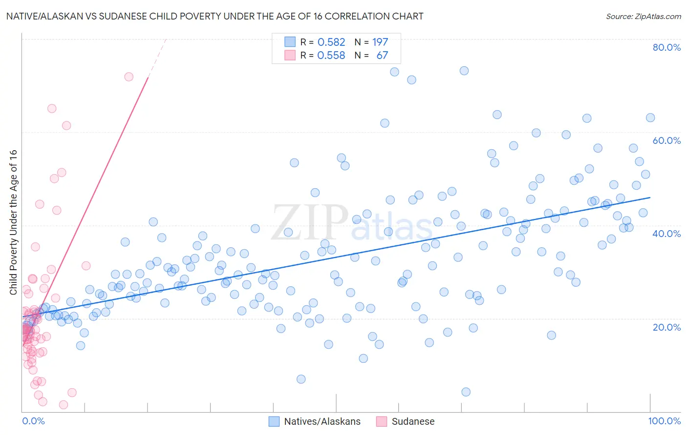 Native/Alaskan vs Sudanese Child Poverty Under the Age of 16