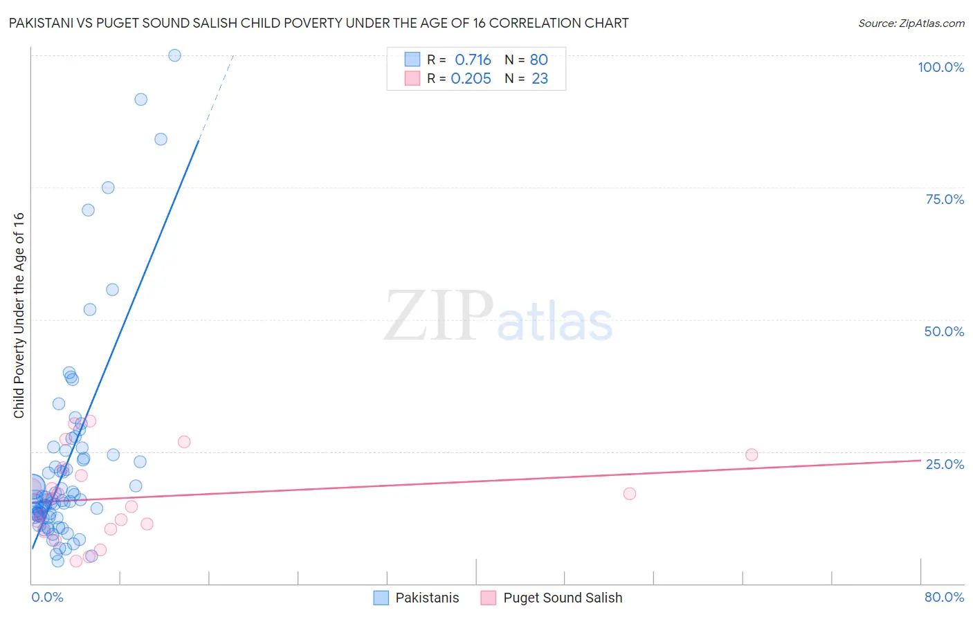 Pakistani vs Puget Sound Salish Child Poverty Under the Age of 16