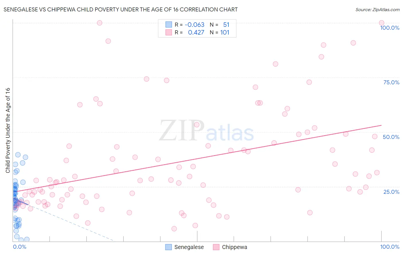 Senegalese vs Chippewa Child Poverty Under the Age of 16