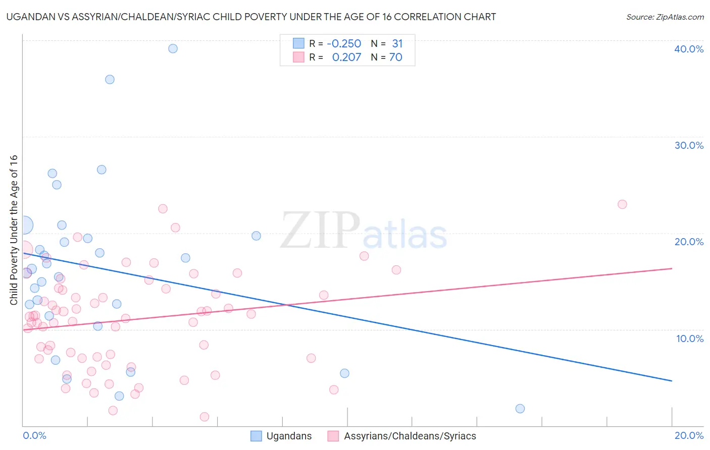 Ugandan vs Assyrian/Chaldean/Syriac Child Poverty Under the Age of 16