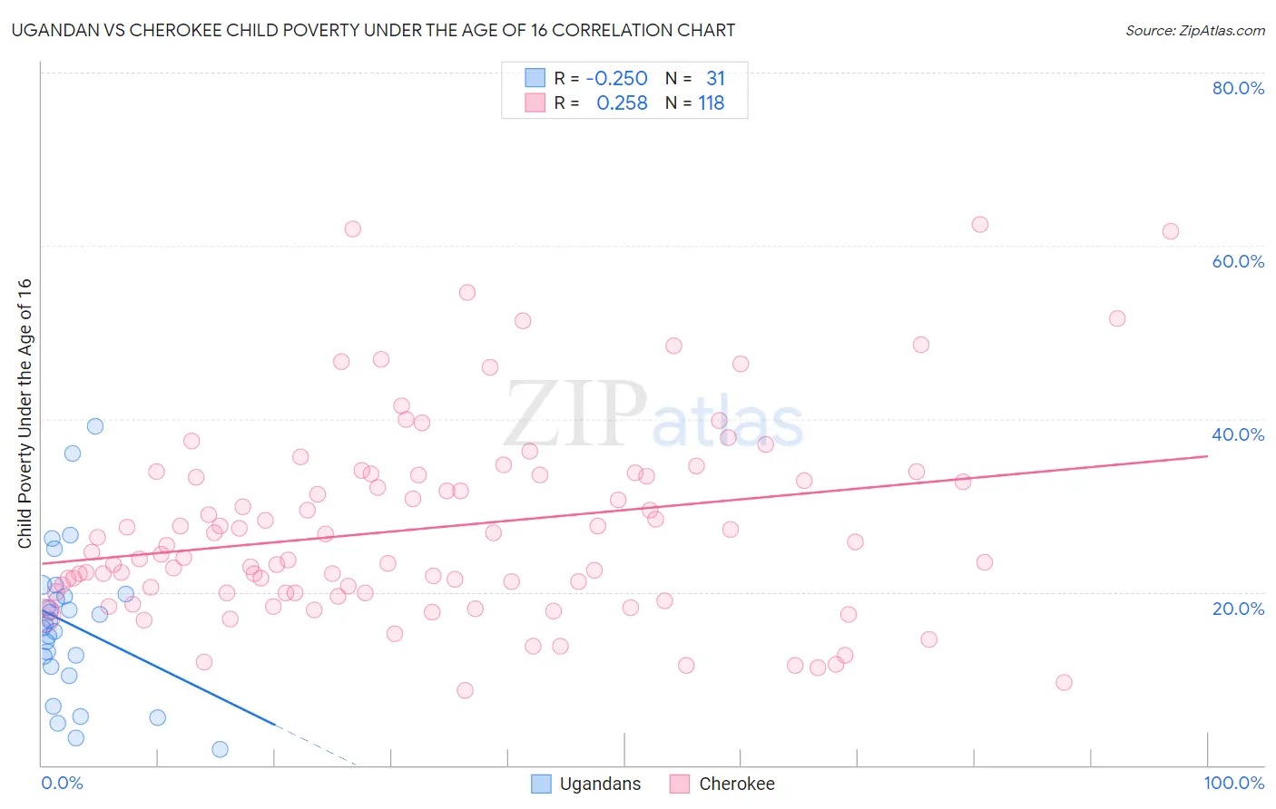 Ugandan vs Cherokee Child Poverty Under the Age of 16