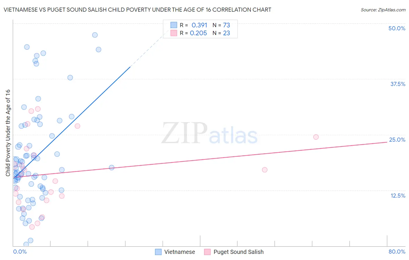 Vietnamese vs Puget Sound Salish Child Poverty Under the Age of 16