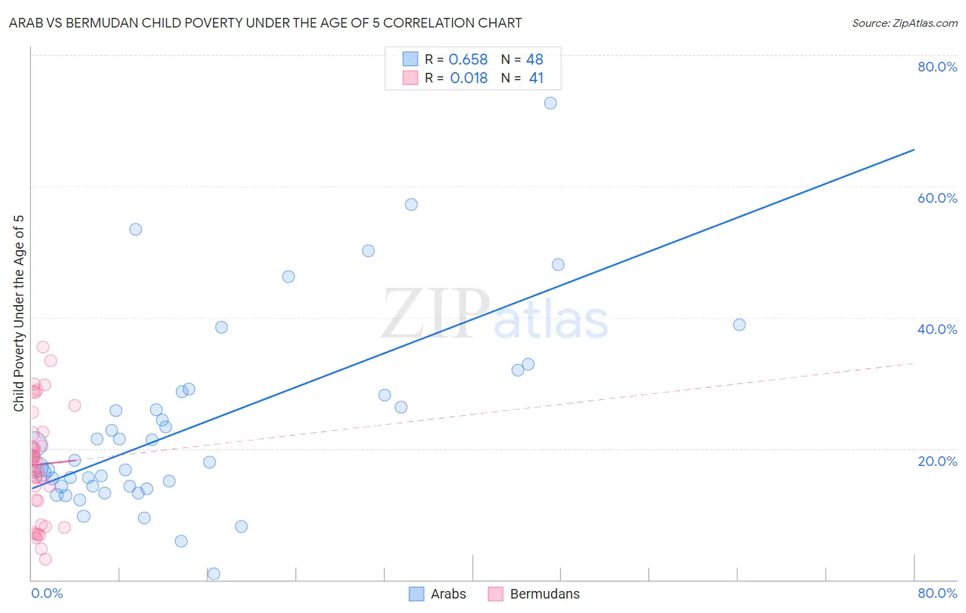 Arab vs Bermudan Child Poverty Under the Age of 5
