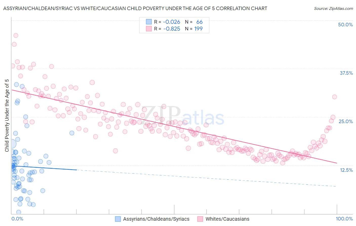 Assyrian/Chaldean/Syriac vs White/Caucasian Child Poverty Under the Age of 5