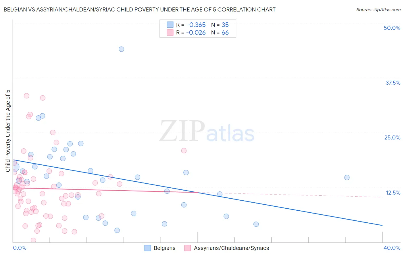 Belgian vs Assyrian/Chaldean/Syriac Child Poverty Under the Age of 5