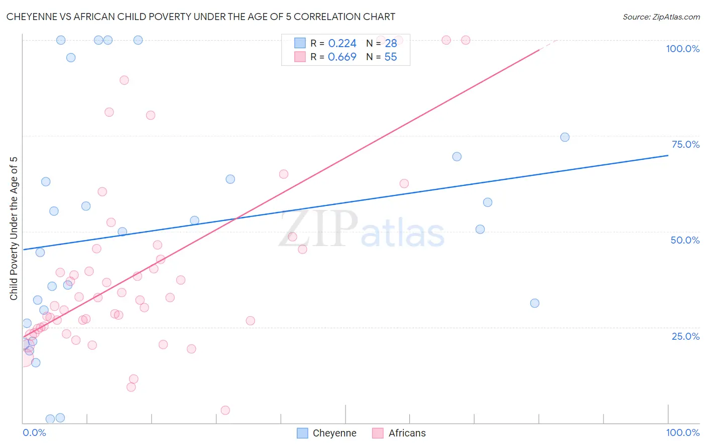 Cheyenne vs African Child Poverty Under the Age of 5