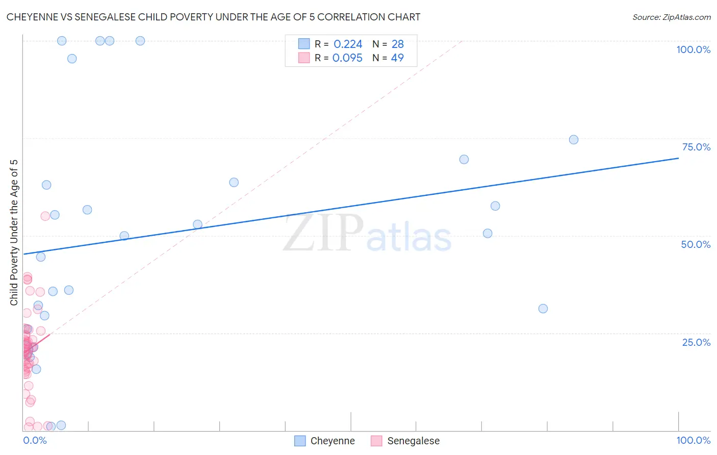 Cheyenne vs Senegalese Child Poverty Under the Age of 5