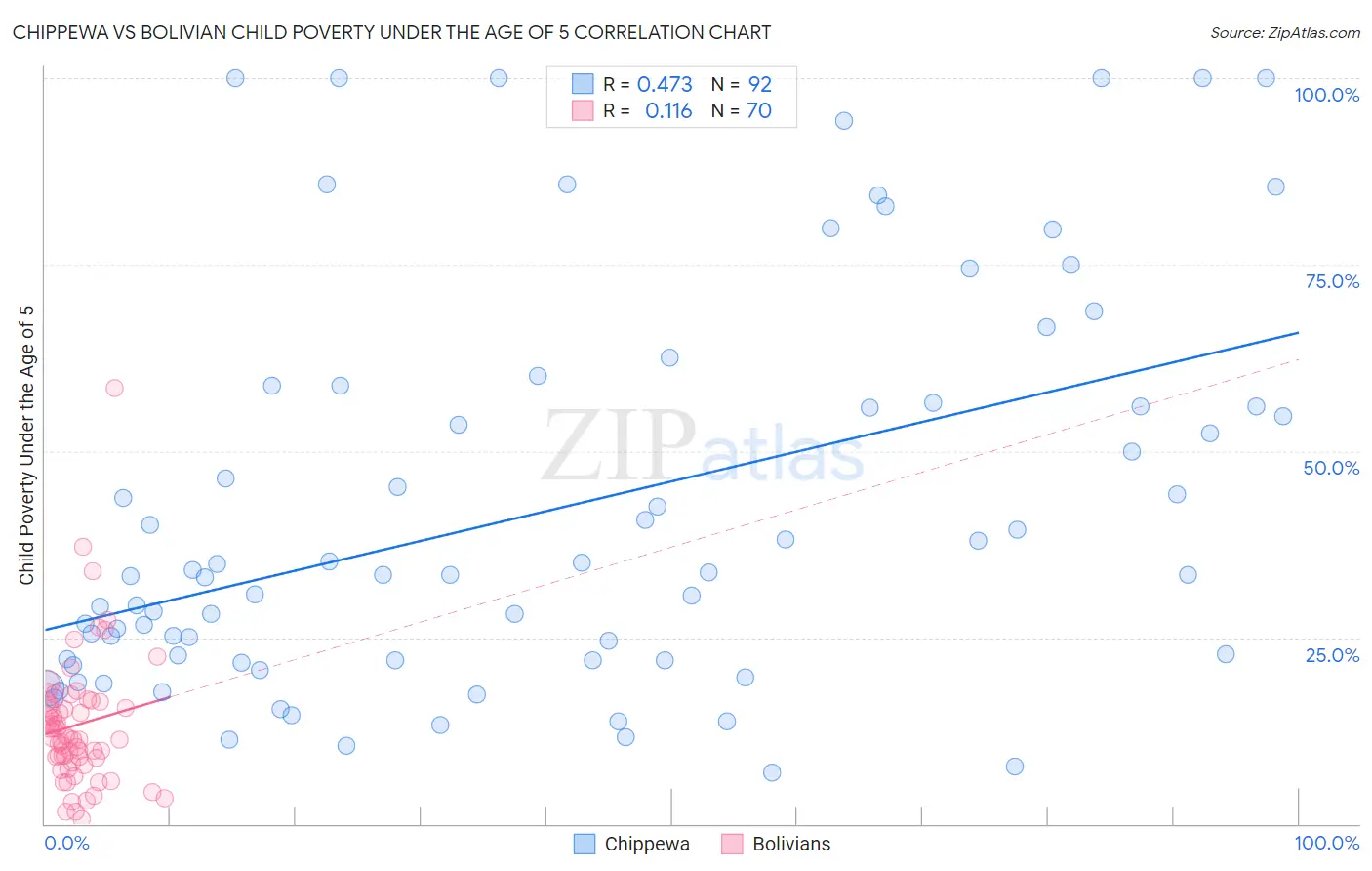 Chippewa vs Bolivian Child Poverty Under the Age of 5