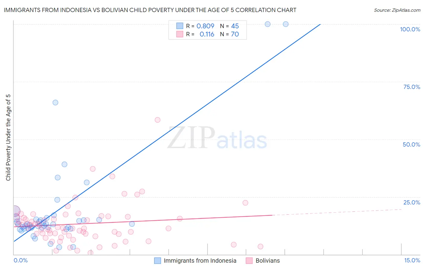 Immigrants from Indonesia vs Bolivian Child Poverty Under the Age of 5