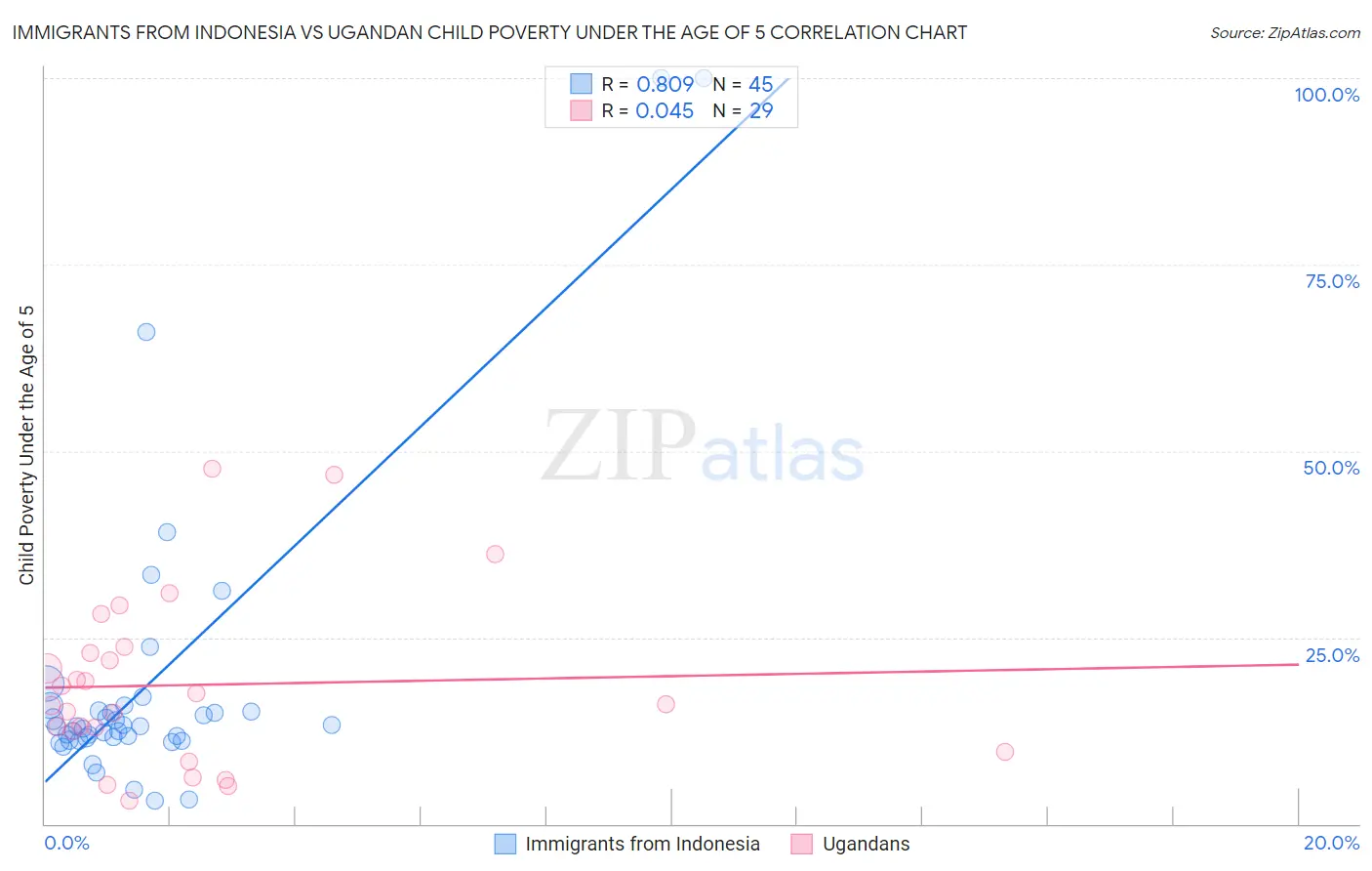 Immigrants from Indonesia vs Ugandan Child Poverty Under the Age of 5