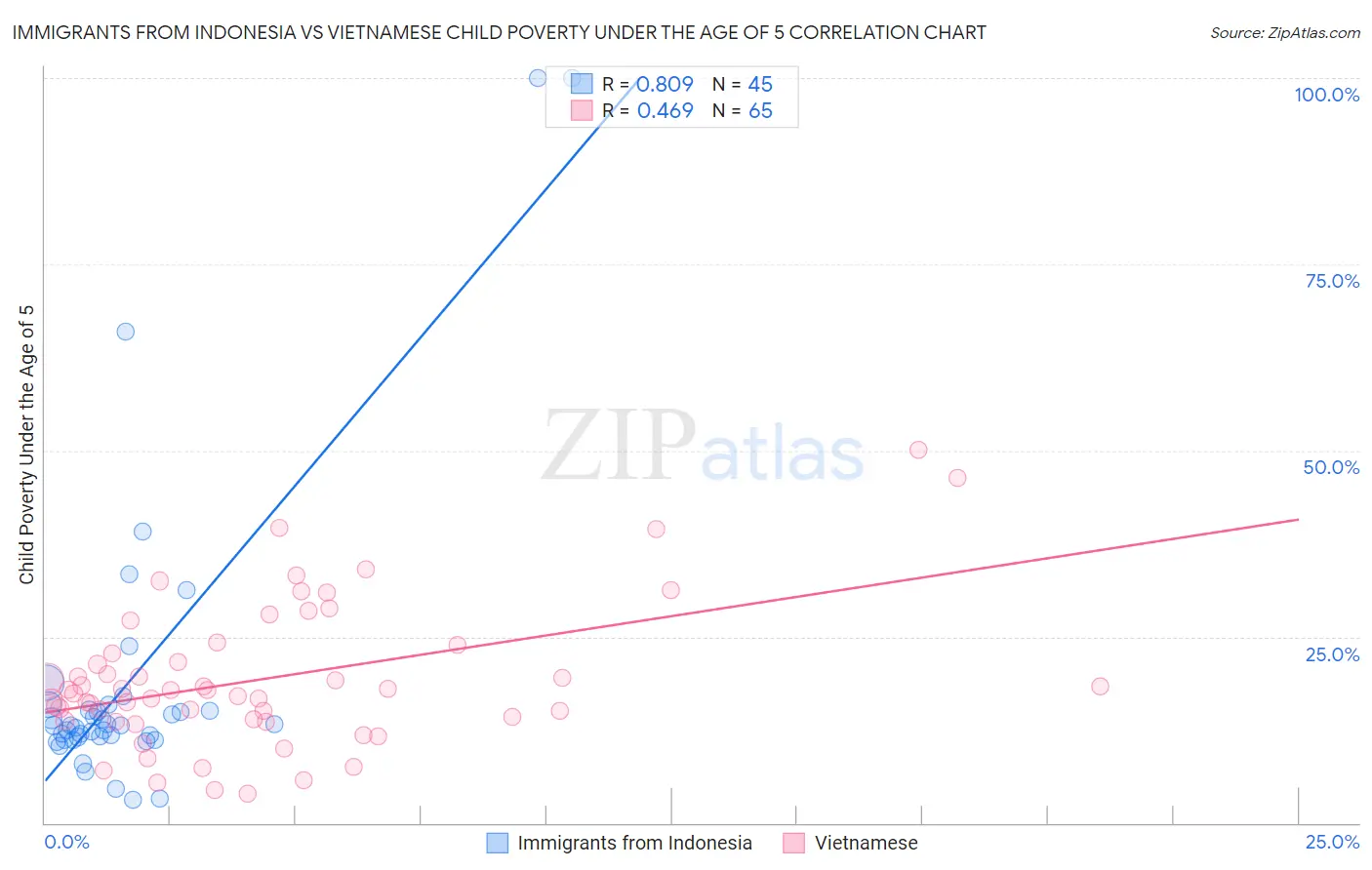 Immigrants from Indonesia vs Vietnamese Child Poverty Under the Age of 5