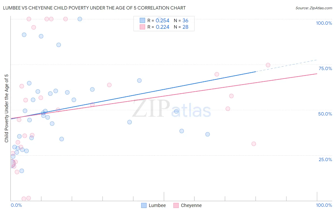Lumbee vs Cheyenne Child Poverty Under the Age of 5