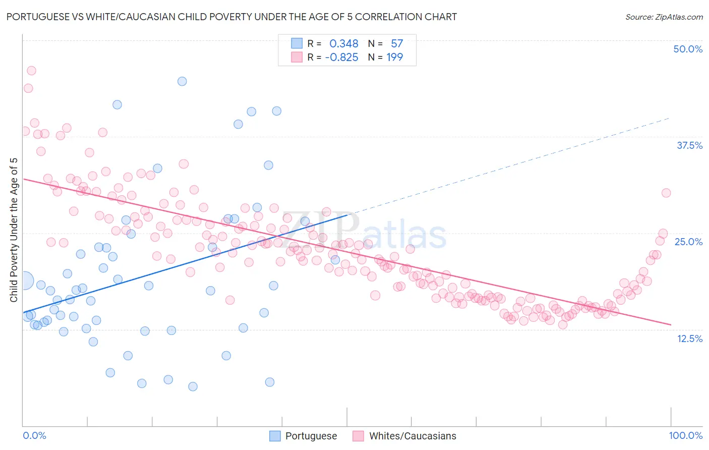 Portuguese vs White/Caucasian Child Poverty Under the Age of 5