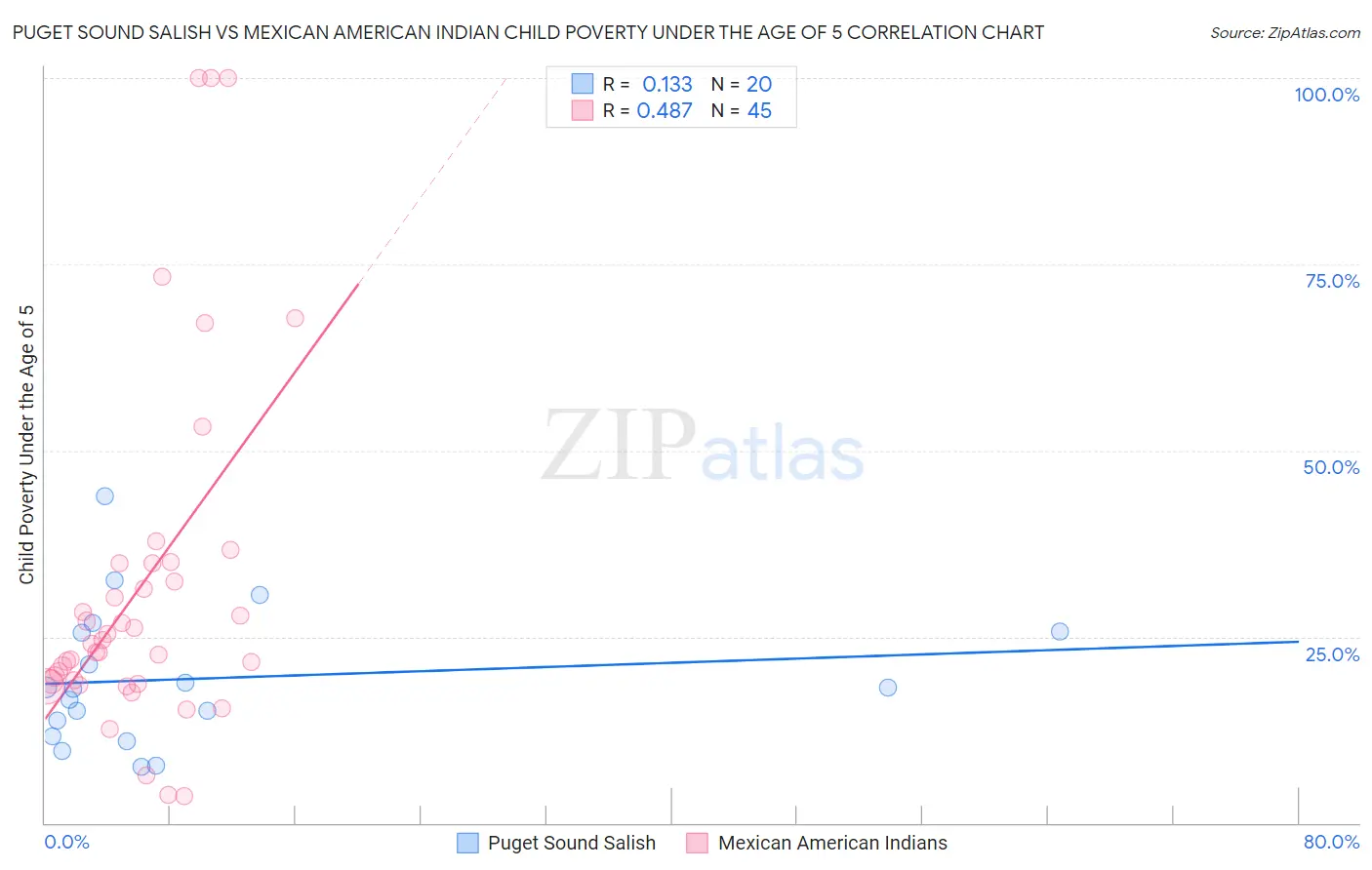 Puget Sound Salish vs Mexican American Indian Child Poverty Under the Age of 5