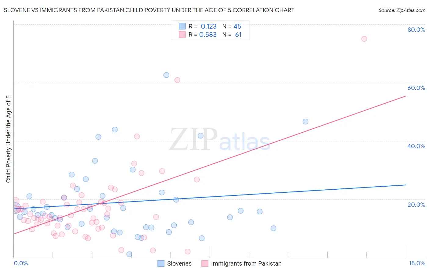 Slovene vs Immigrants from Pakistan Child Poverty Under the Age of 5