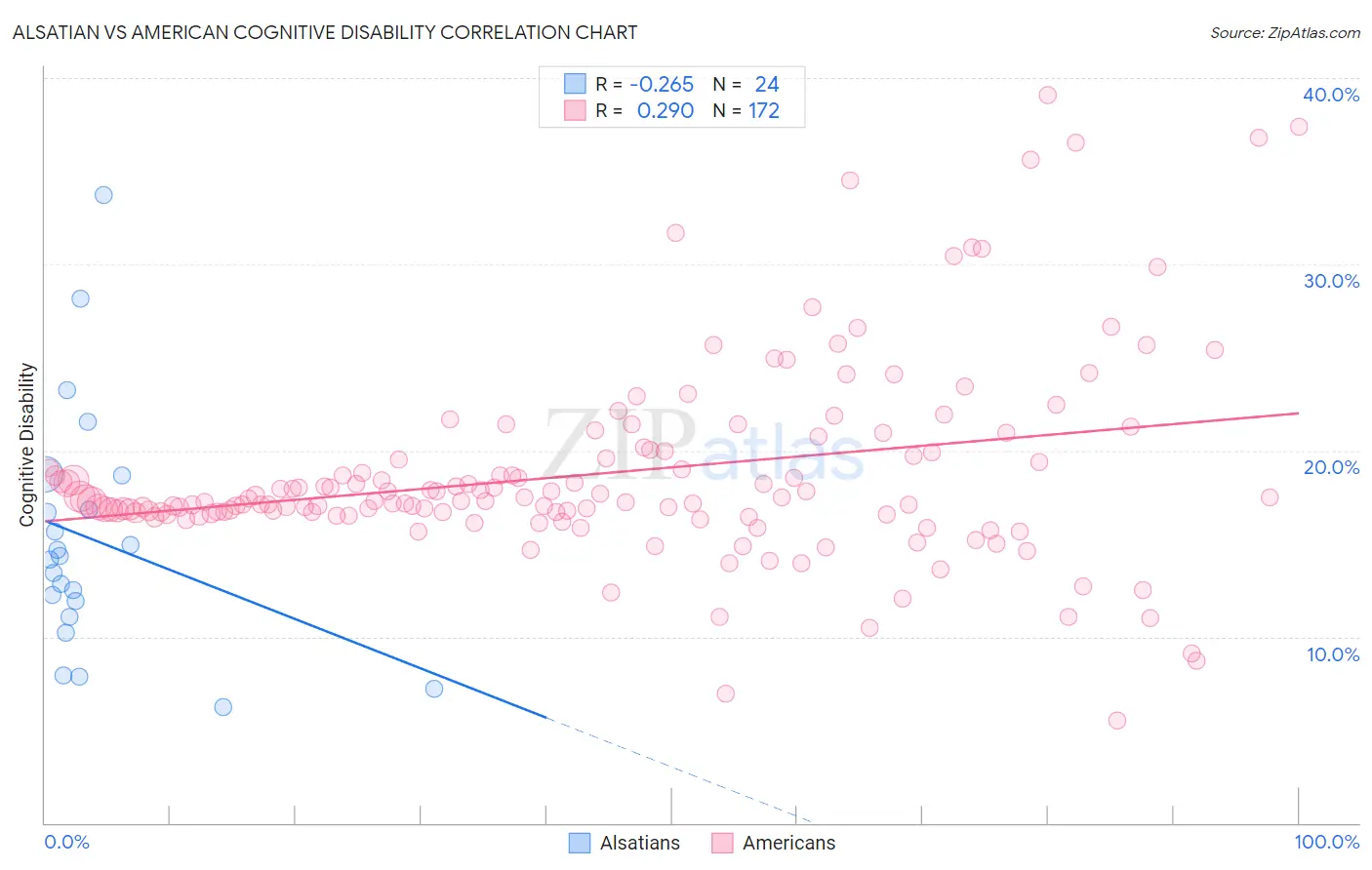 Alsatian vs American Cognitive Disability