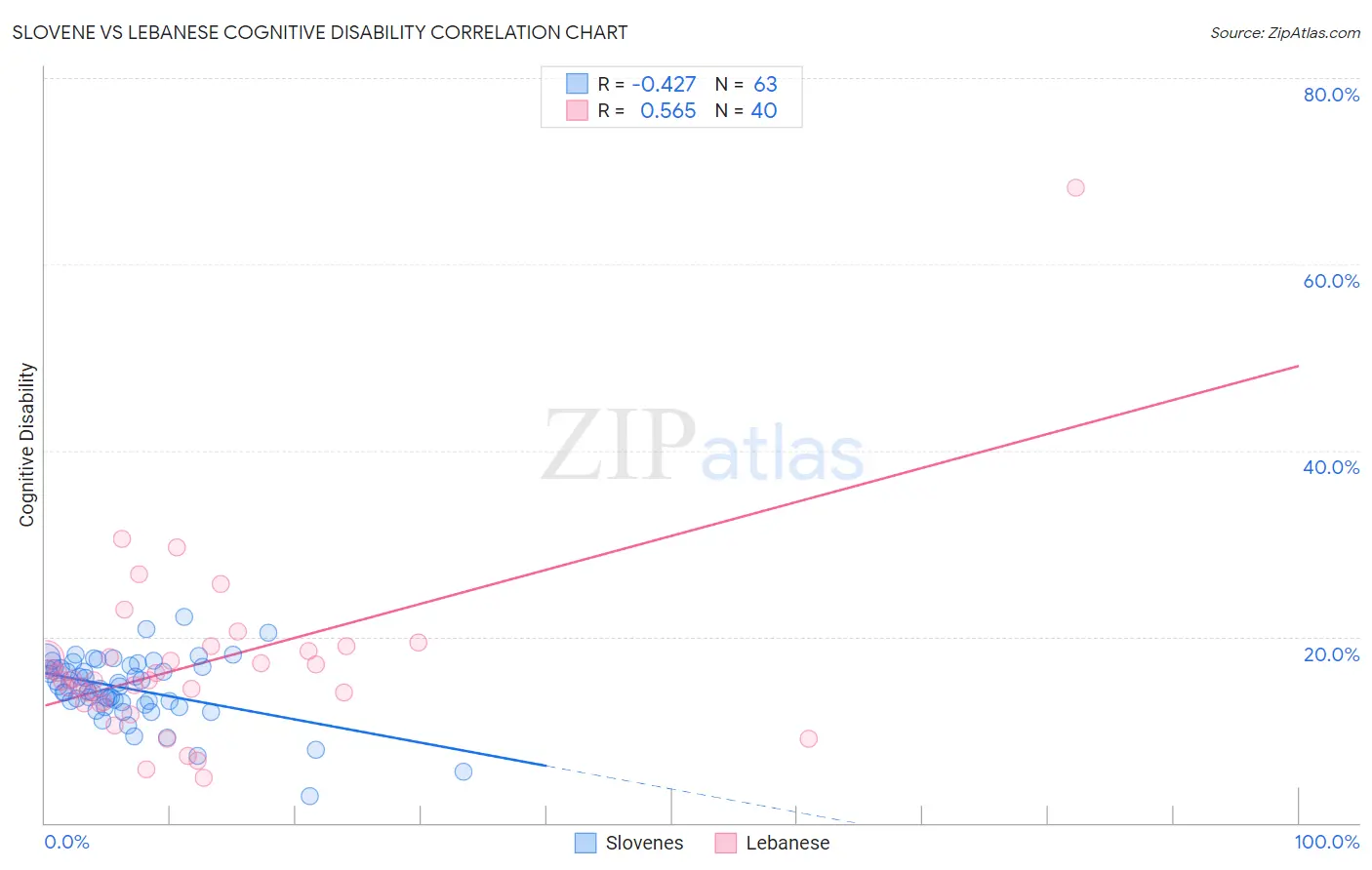 Slovene vs Lebanese Cognitive Disability