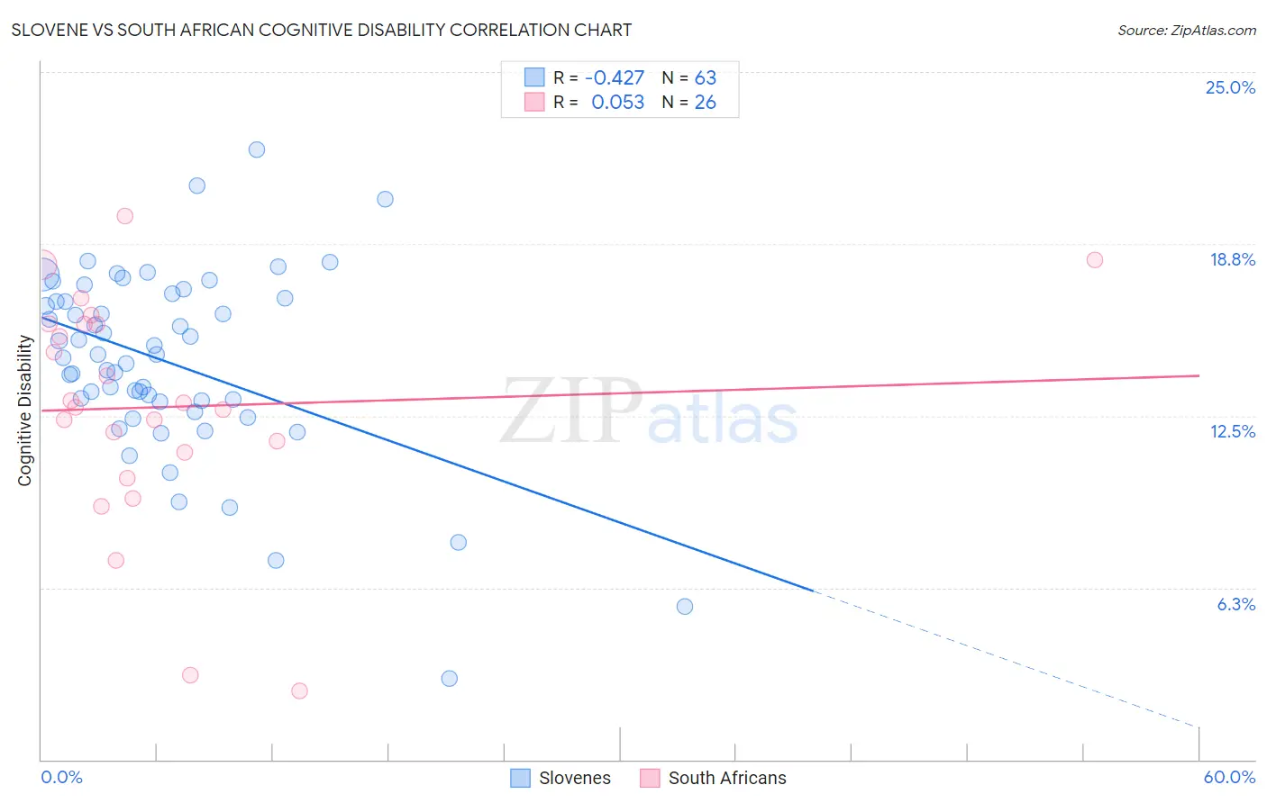 Slovene vs South African Cognitive Disability