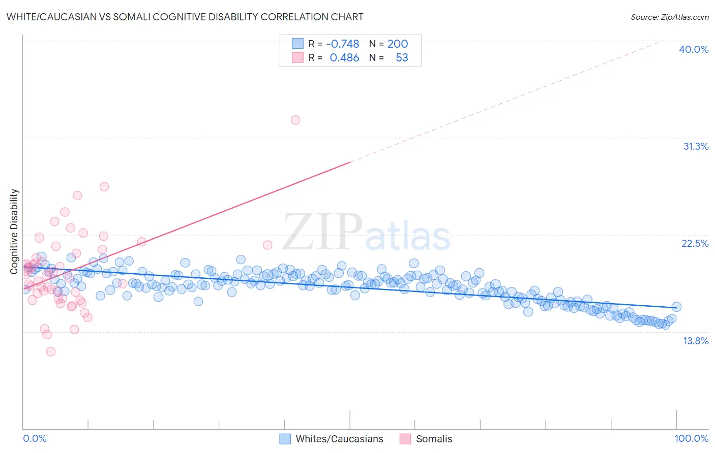 White/Caucasian vs Somali Cognitive Disability