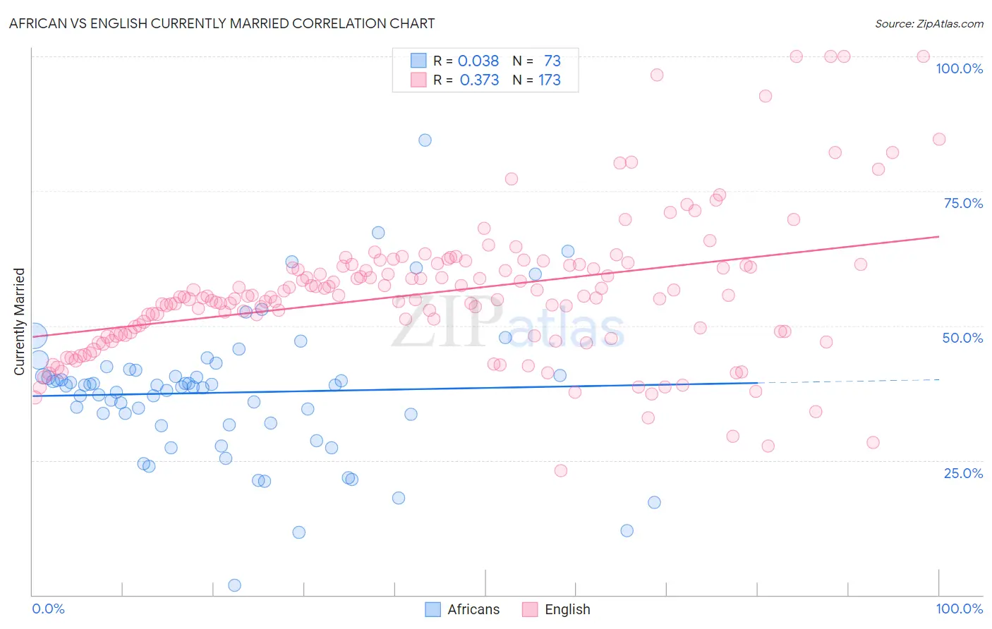 African vs English Currently Married